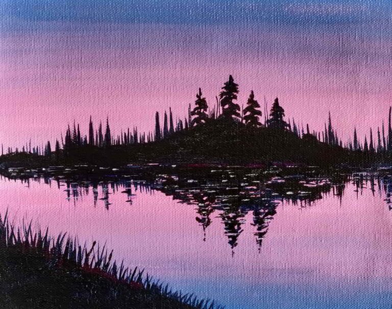 Acrylic color landscape painting Shanky Studio online visual art class