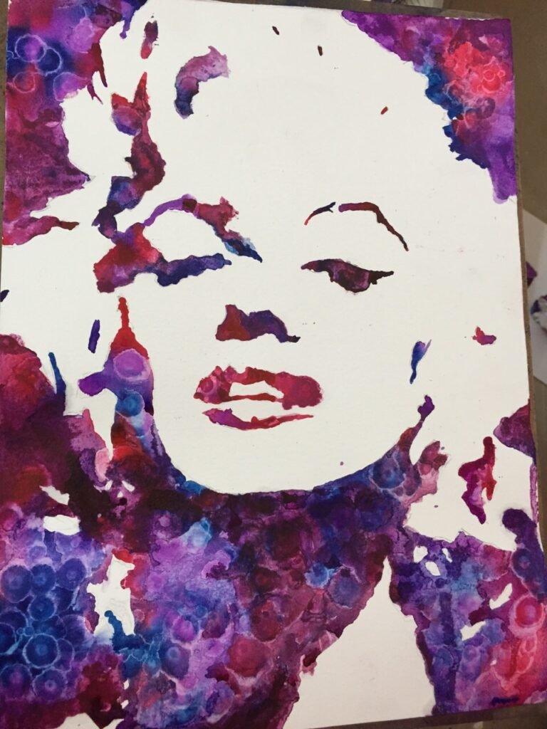 Watercolor Portrait Marilyn Monroe Shanky Studio