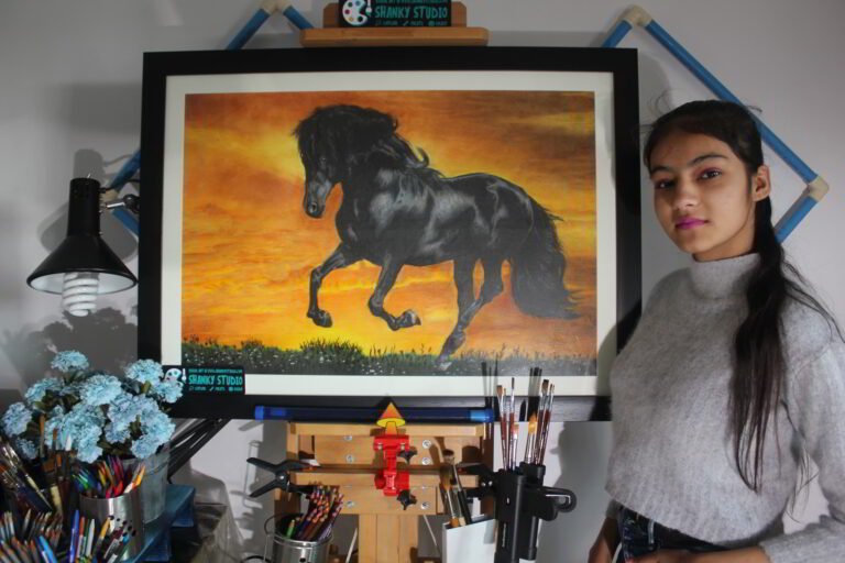 Colored Pencil and Soft Pastels Horse Sunset Free Art Class Shanky Studio
