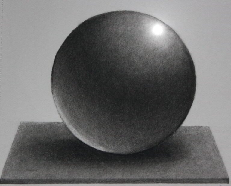 Shanky Studio Surinder Shanker Anand Graphite and Charcoal Sphere Basic Form
