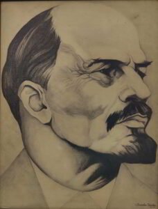 Eye liner Graphite Pencil Lenin Portrait Shanky Studio Surinder Shanker Anand